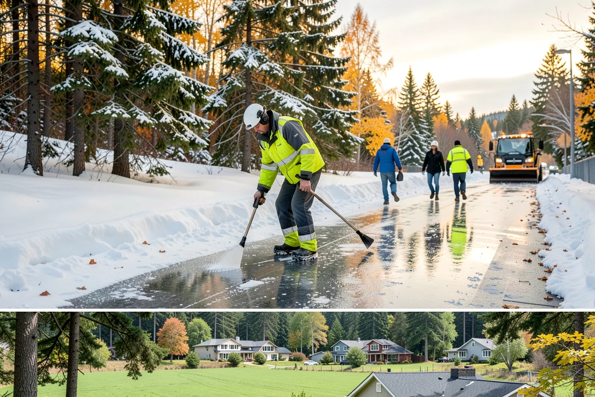 Snow Stake Installation in Lyman, Skagit County, WA - We set measurement stakes at the start of the contract season in November so every storm is gauged consistently through March.