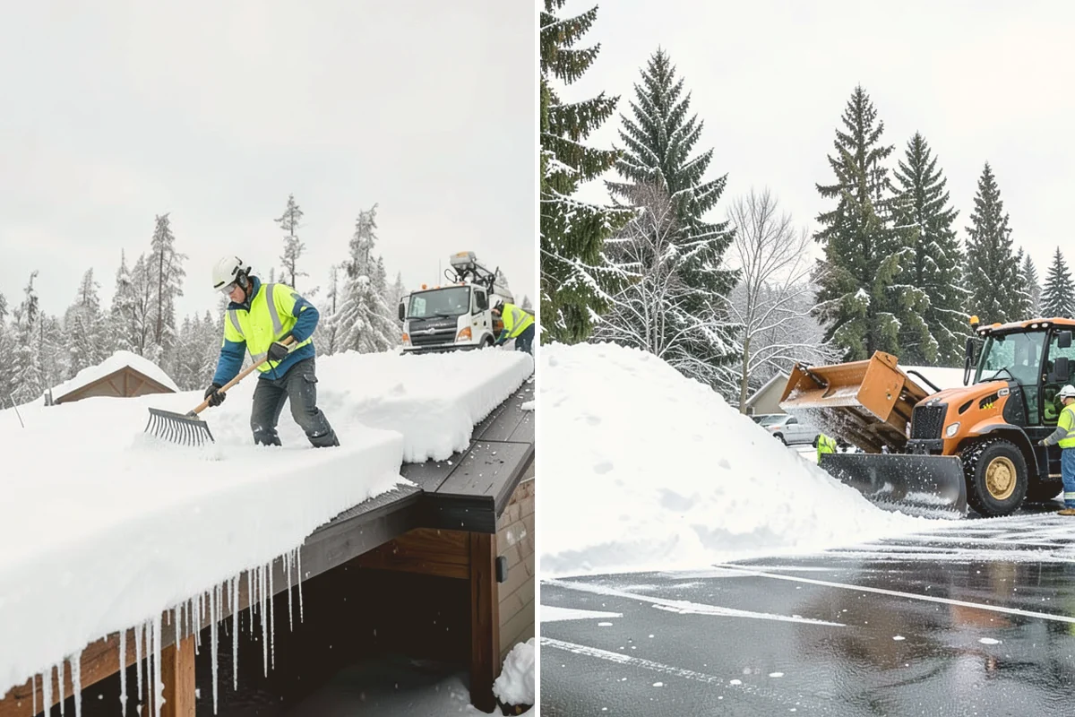 Snow Stake Installation in Lynnwood, Snohomish County, WA - We choose representative open locations away from drifts and eaves