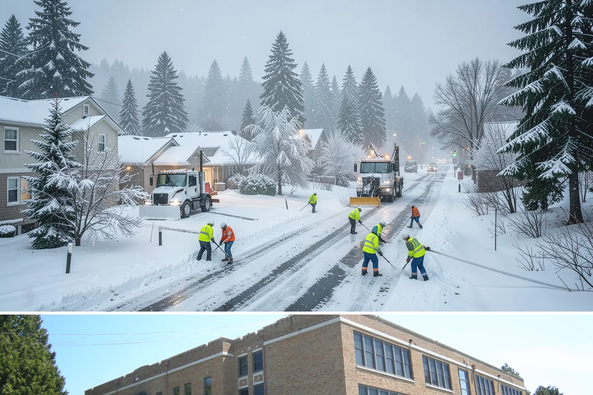Snow Stake Installation in Maple Valley, King County, WA - We set measurement stakes at the start of the contract season in November so every storm is gauged consistently through March.