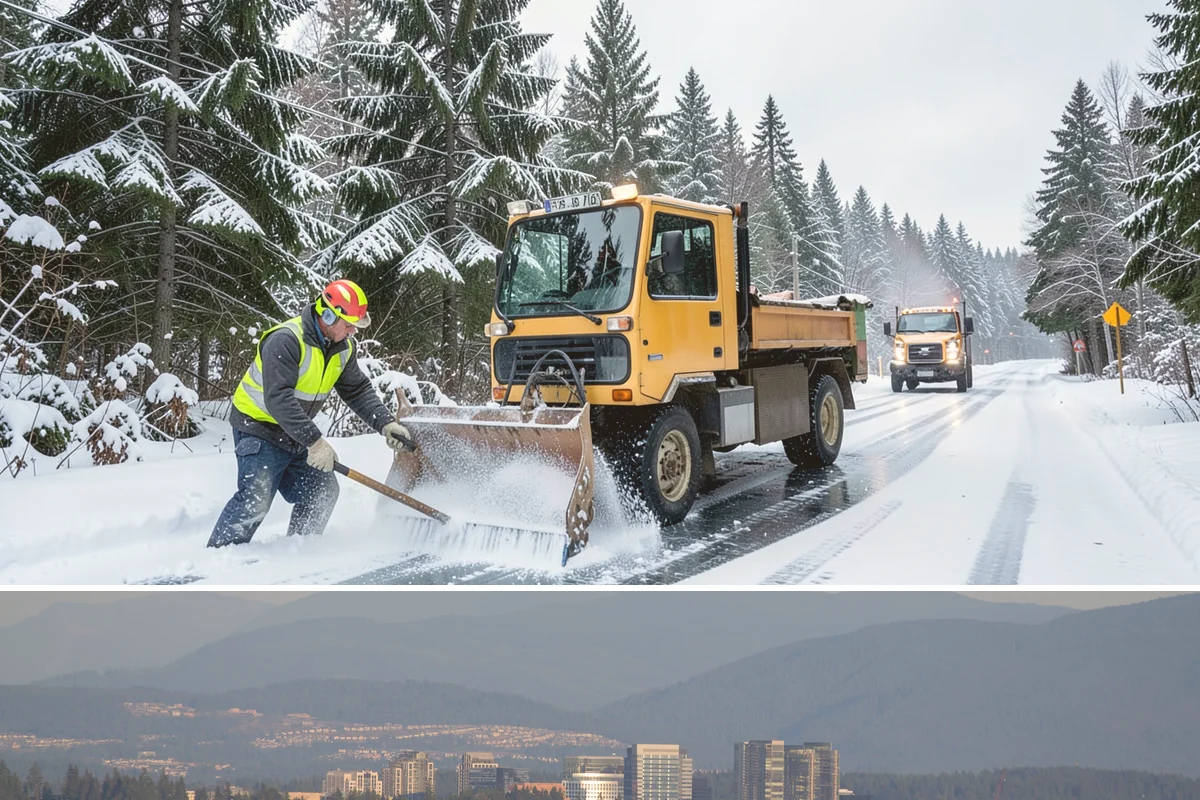 Snow Stake Installation in Medina, King County, WA - We set measurement stakes at the start of the contract season in November so every storm is gauged consistently through March.