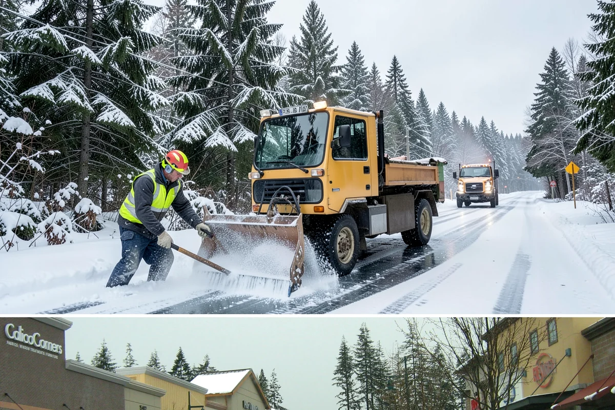 Snow Stake Installation in Mill Creek, Snohomish County, WA - We set measurement stakes at the start of the contract season in November so every storm is gauged consistently through March.