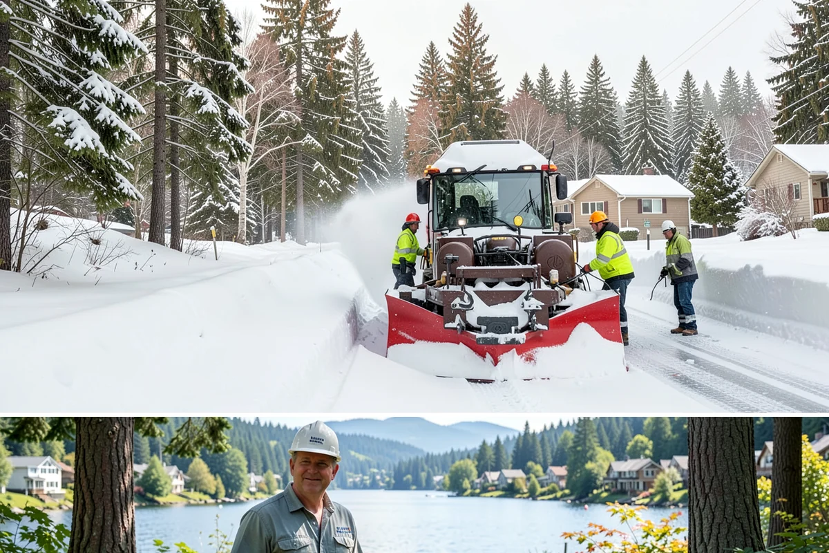 Snow Stake Installation in Milton, King County, WA - We set measurement stakes at the start of the contract season in November so every storm is gauged consistently through March.