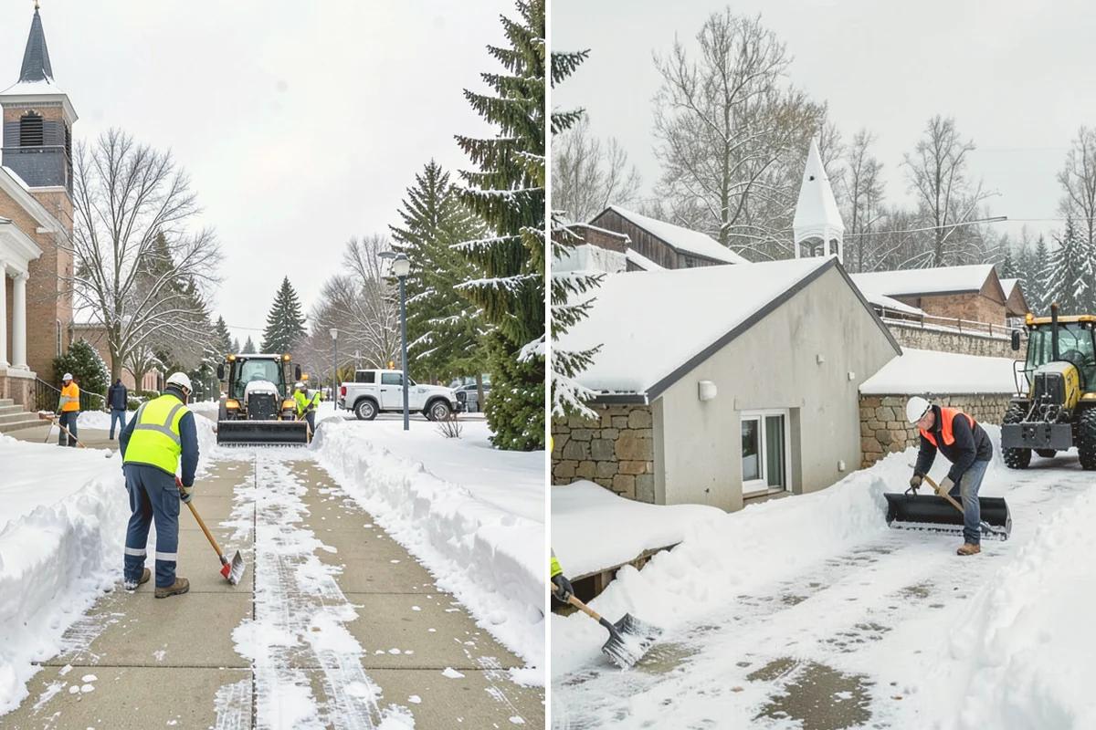 Snow Stake Installation in Mount Vernon, Skagit County, WA - We choose representative open locations away from drifts and eaves