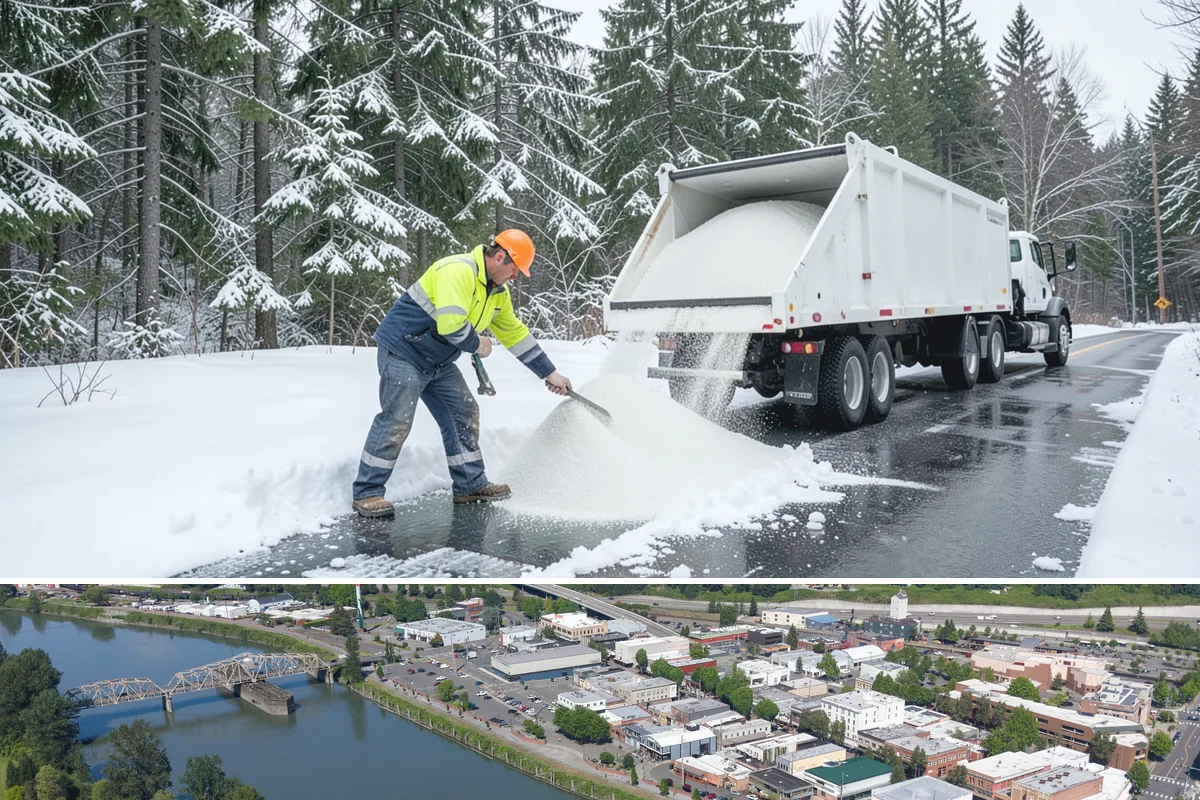 Snow Stake Installation in Mount Vernon, Skagit County, WA - We set measurement stakes at the start of the contract season in November so every storm is gauged consistently through March.