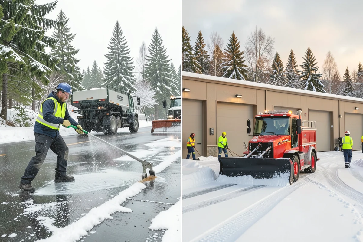 Snow Stake Installation in Mukilteo, Snohomish County, WA - We choose representative open locations away from drifts and eaves