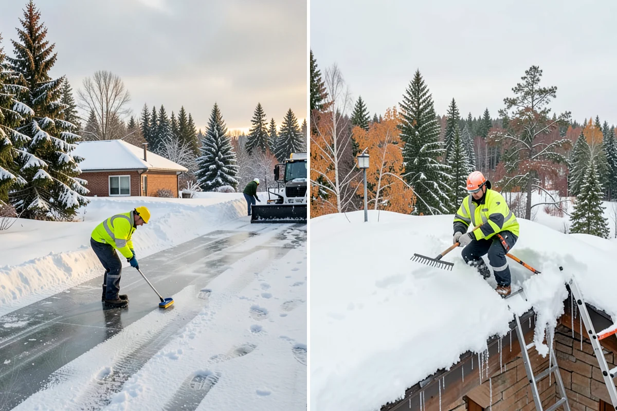 Snow Stake Installation in Normandy Park, King County, WA - We choose representative open locations away from drifts and eaves