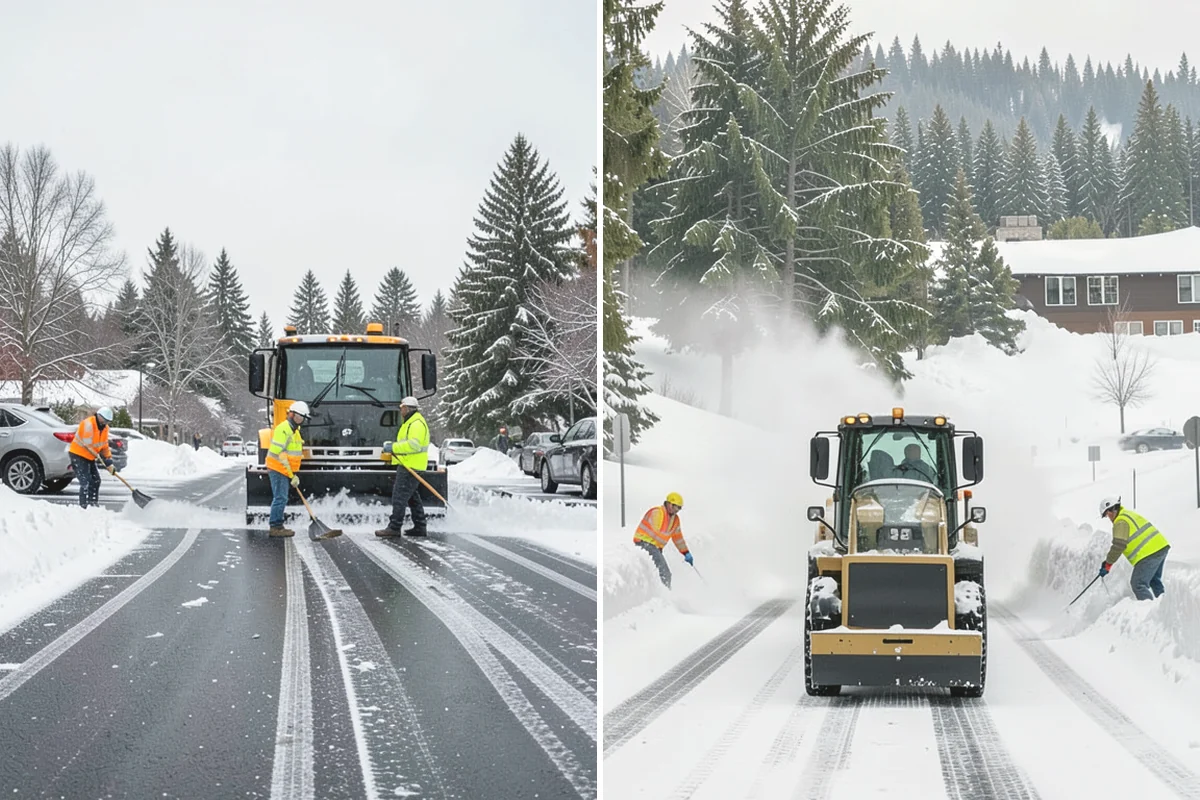 Snow Stake Installation in North Bend, King County, WA - We choose representative open locations away from drifts and eaves