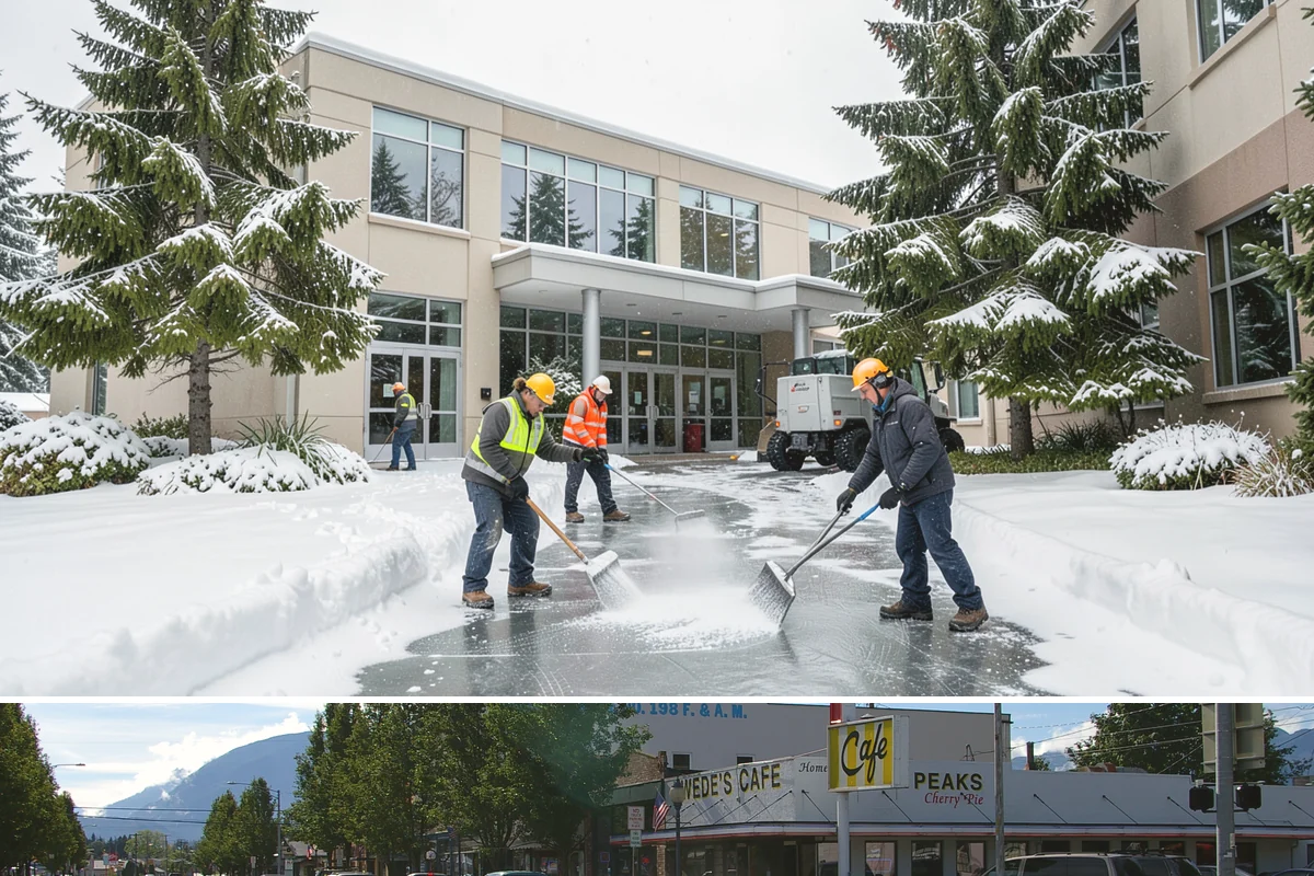 Snow Stake Installation in North Bend, King County, WA - We set measurement stakes at the start of the contract season in November so every storm is gauged consistently through March.