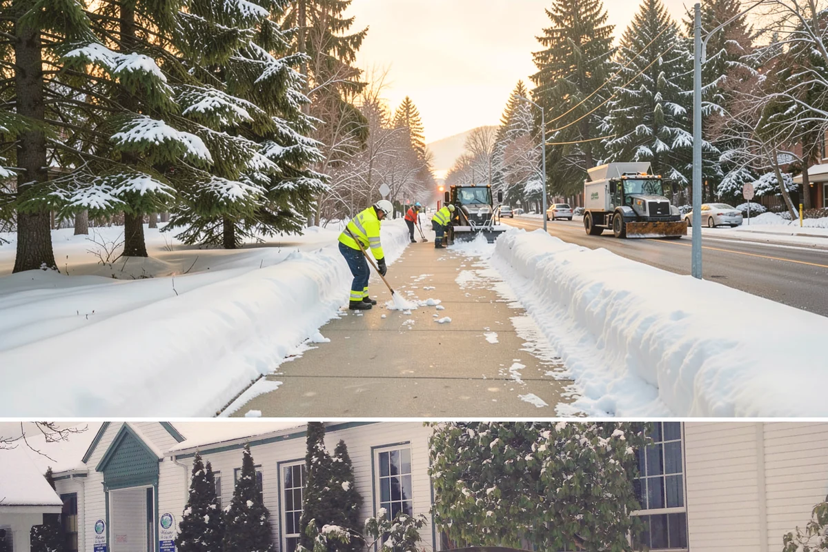 Snow Stake Installation in Pacific, King County, WA - We set measurement stakes at the start of the contract season in November so every storm is gauged consistently through March.