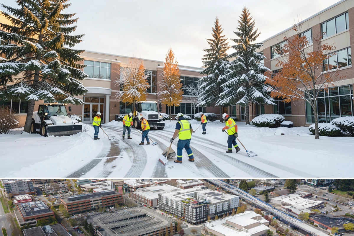 Snow Stake Installation in Redmond, King County, WA - We set measurement stakes at the start of the contract season in November so every storm is gauged consistently through March.