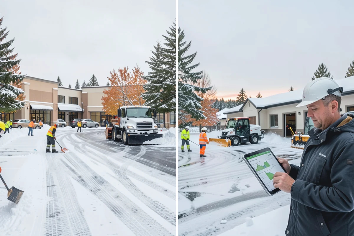 Snow Stake Installation in Renton, King County, WA - We choose representative open locations away from drifts and eaves