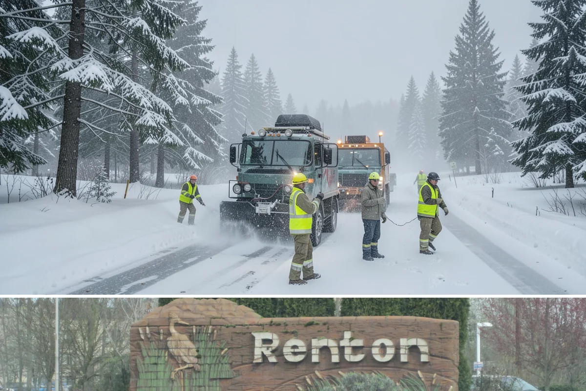 Snow Stake Installation in Renton, King County, WA - We set measurement stakes at the start of the contract season in November so every storm is gauged consistently through March.