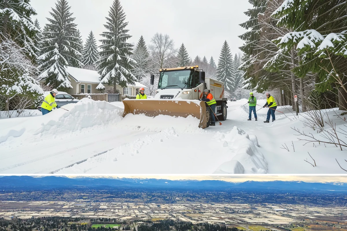 Snow Stake Installation in SeaTac, King County, WA - We set measurement stakes at the start of the contract season in November so every storm is gauged consistently through March.