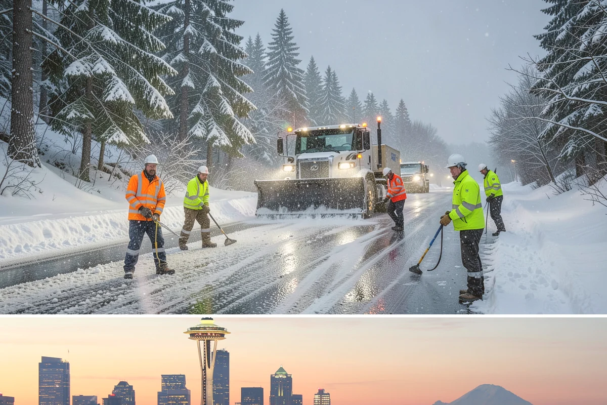 Snow Stake Installation in Seattle, King County, WA - We set measurement stakes at the start of the contract season in November so every storm is gauged consistently through March.