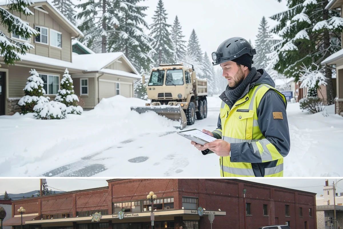 Snow Stake Installation in Sedro-Woolley, Skagit County, WA - We set measurement stakes at the start of the contract season in November so every storm is gauged consistently through March.