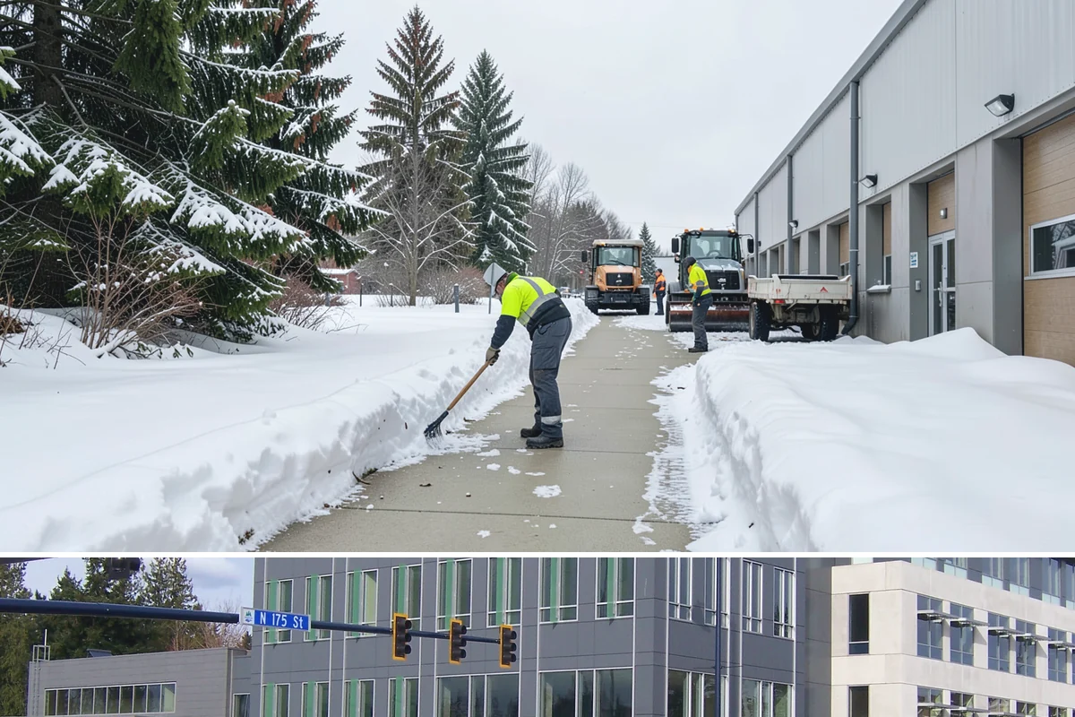 Snow Stake Installation in Shoreline, King County, WA - We set measurement stakes at the start of the contract season in November so every storm is gauged consistently through March.