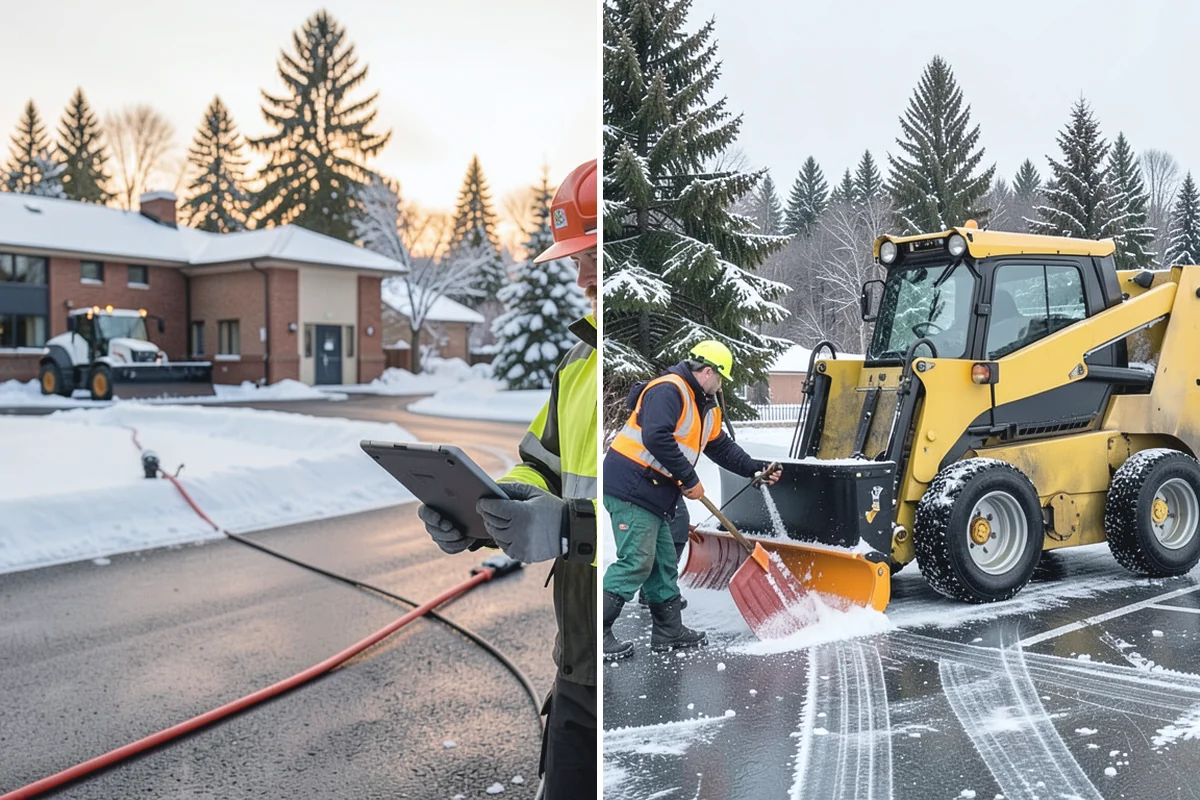 Snow Stake Installation in South Prairie, Pierce County, WA - We choose representative open locations away from drifts and eaves