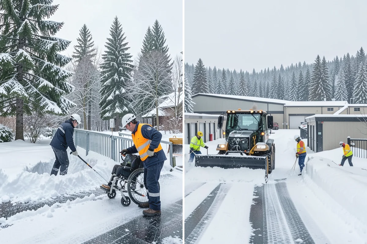 Snow Stake Installation in Sumner, Pierce County, WA - We choose representative open locations away from drifts and eaves