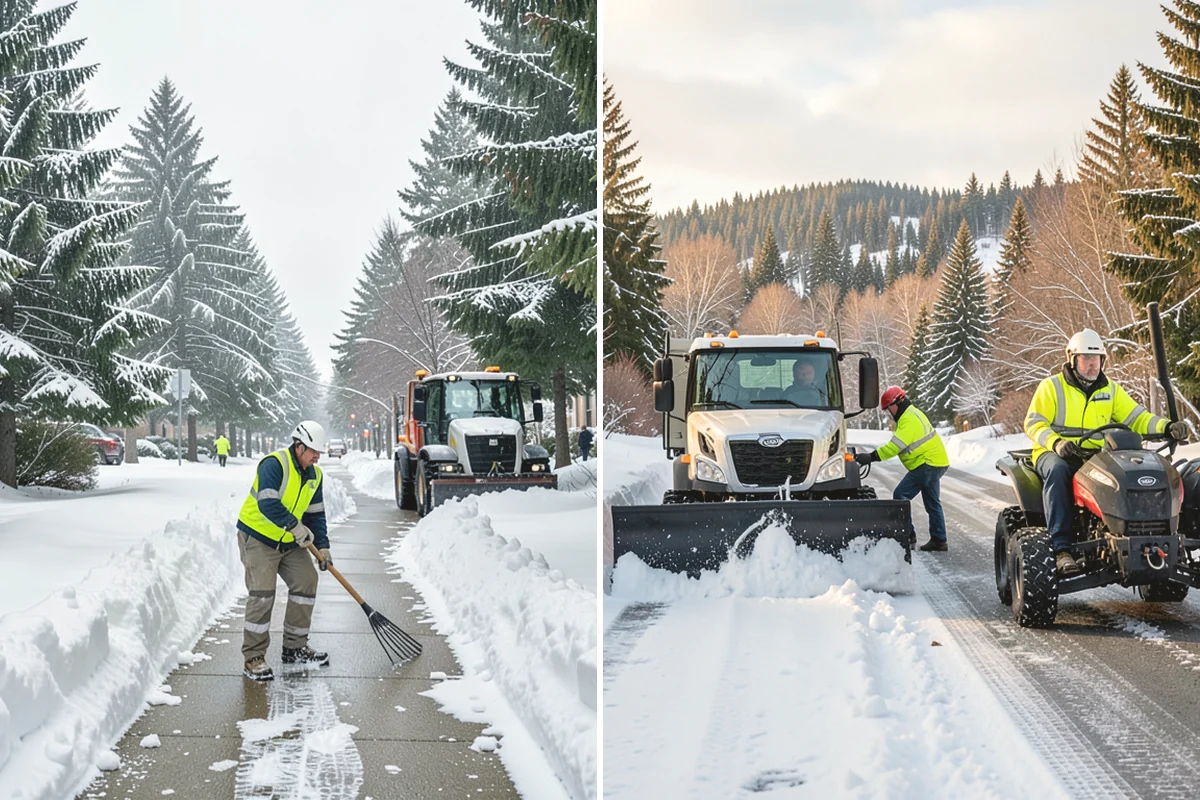 Snow Stake Installation in Tukwila, King County, WA - We choose representative open locations away from drifts and eaves