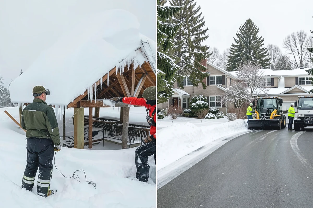 Snow Stake Installation in Wilkeson, Pierce County, WA - We choose representative open locations away from drifts and eaves