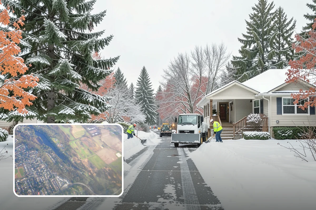Snowmelt Flooding Cleanup in Algona, King County, WA - Rapid clearing of ponded meltwater before it refreezes into sheets