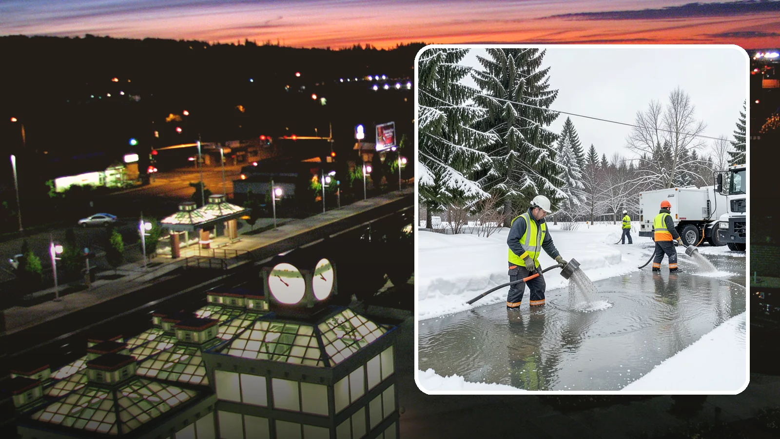 Snowmelt Flooding Cleanup in Auburn, King County, WA - When rapid snowmelt floods your property, we clear the water and treat surfaces before the refreeze sets in.