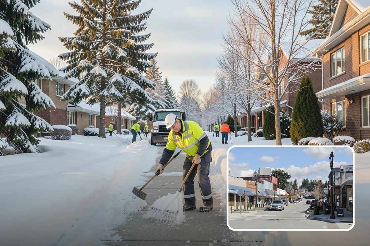 Snowmelt Flooding Cleanup in Bothell, King County, WA - Rapid clearing of ponded meltwater before it refreezes into sheets