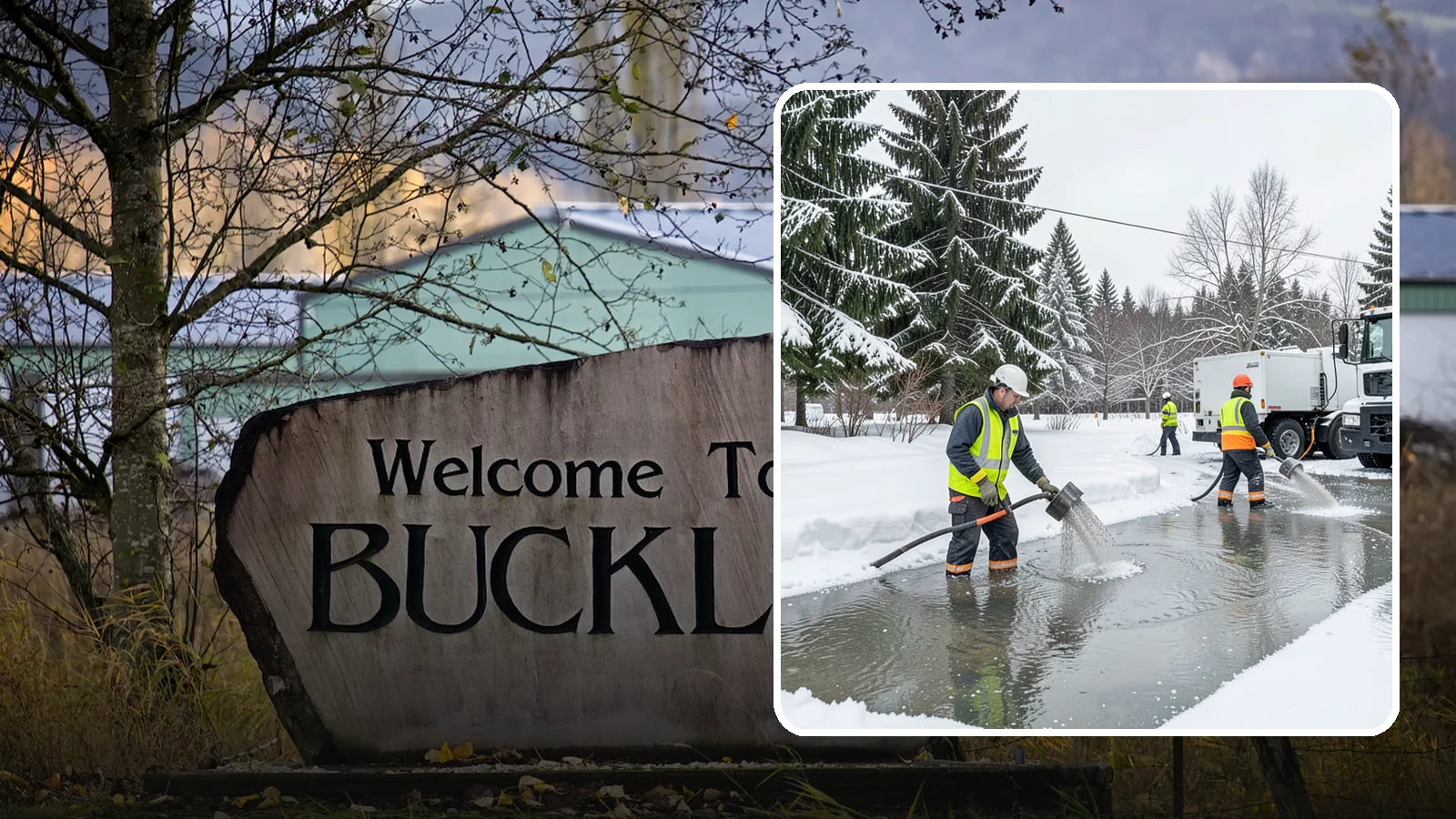 Snowmelt Flooding Cleanup in Buckley, Pierce County, WA - When rapid snowmelt floods your property, we clear the water and treat surfaces before the refreeze sets in.