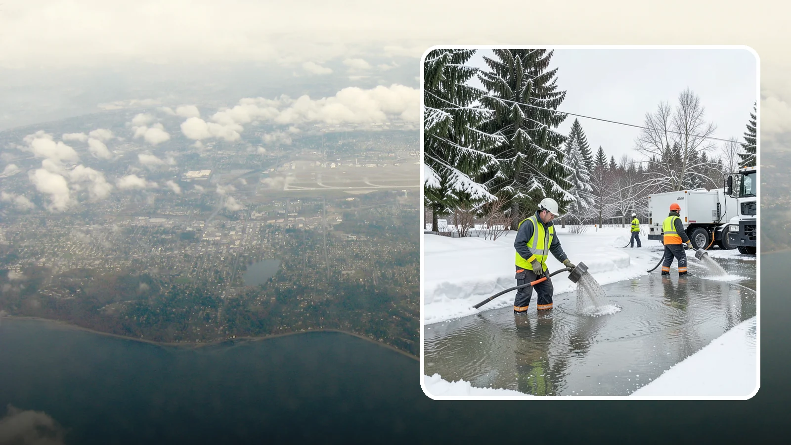 Snowmelt Flooding Cleanup in Burien, King County, WA - When rapid snowmelt floods your property, we clear the water and treat surfaces before the refreeze sets in.