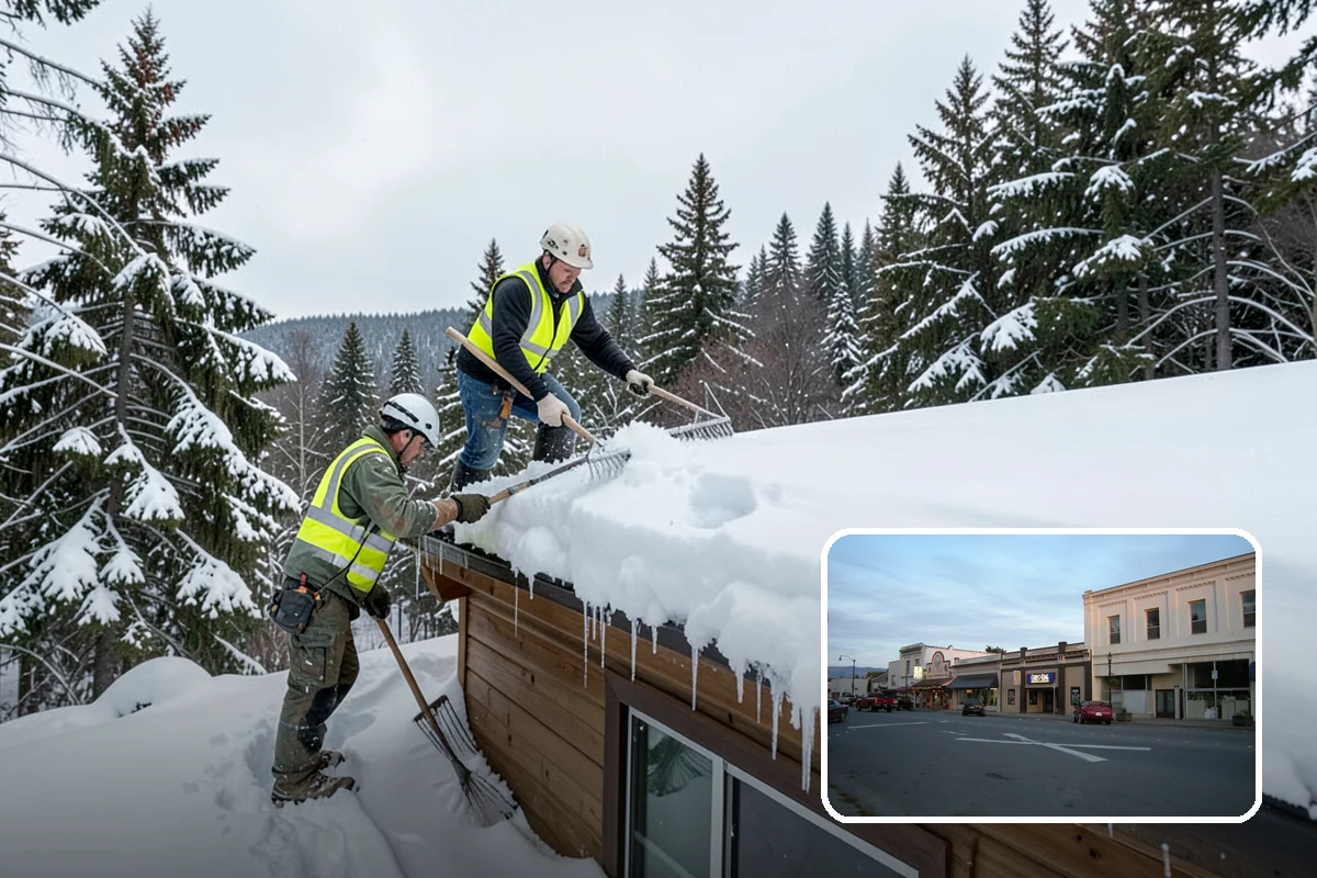 Snowmelt Flooding Cleanup in Burlington, Skagit County, WA - Rapid clearing of ponded meltwater before it refreezes into sheets