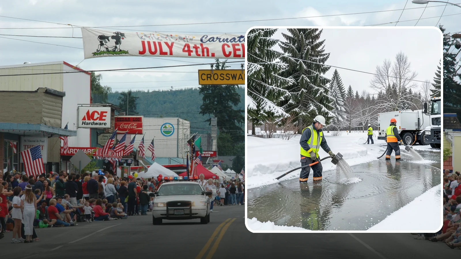 Snowmelt Flooding Cleanup in Carnation, King County, WA - When rapid snowmelt floods your property, we clear the water and treat surfaces before the refreeze sets in.