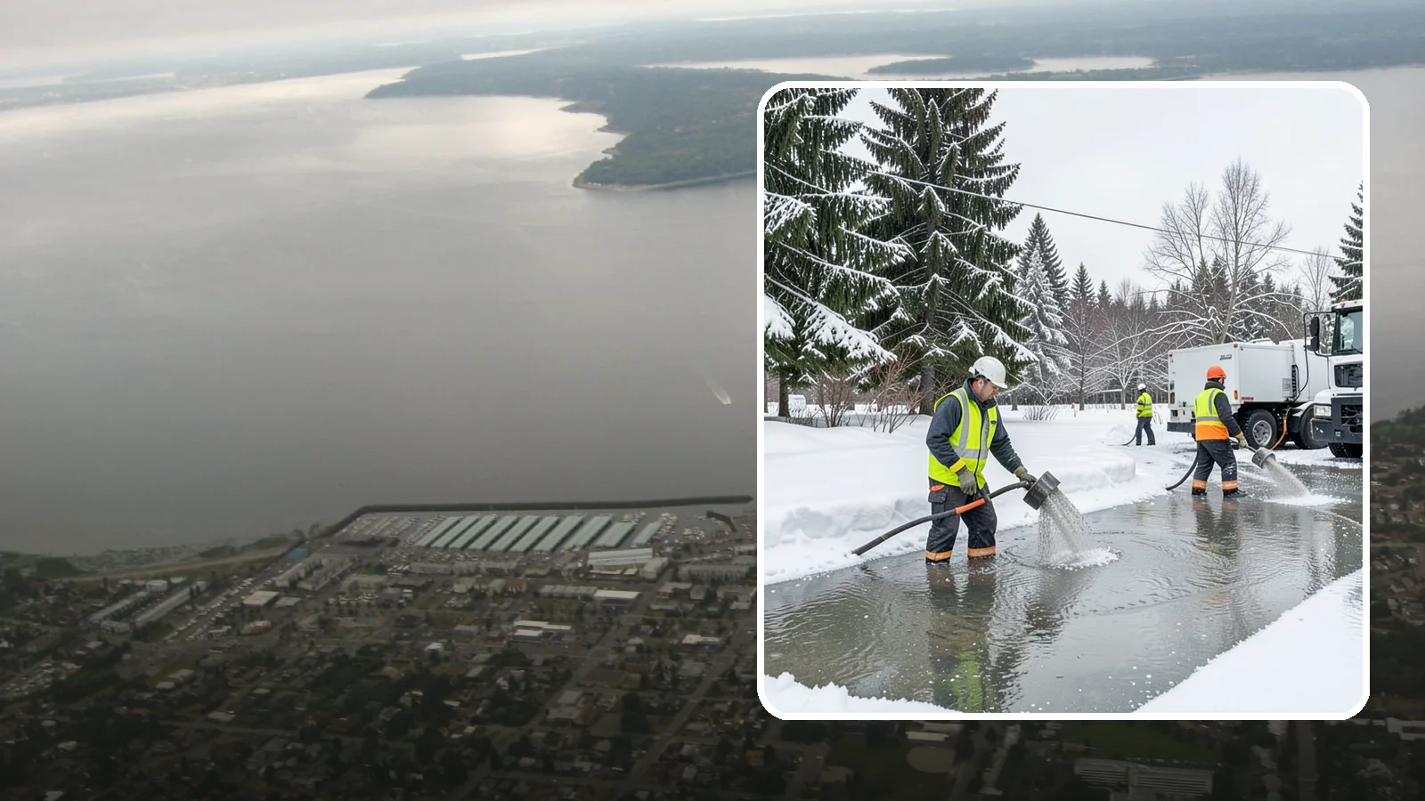 Snowmelt Flooding Cleanup in Des Moines, King County, WA - When rapid snowmelt floods your property, we clear the water and treat surfaces before the refreeze sets in.