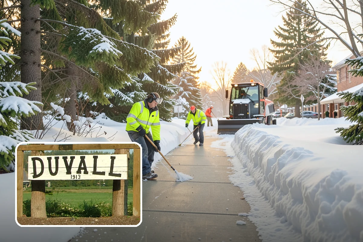 Snowmelt Flooding Cleanup in Duvall, King County, WA - Rapid clearing of ponded meltwater before it refreezes into sheets
