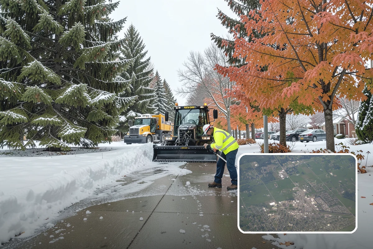 Snowmelt Flooding Cleanup in Enumclaw, King County, WA - Rapid clearing of ponded meltwater before it refreezes into sheets