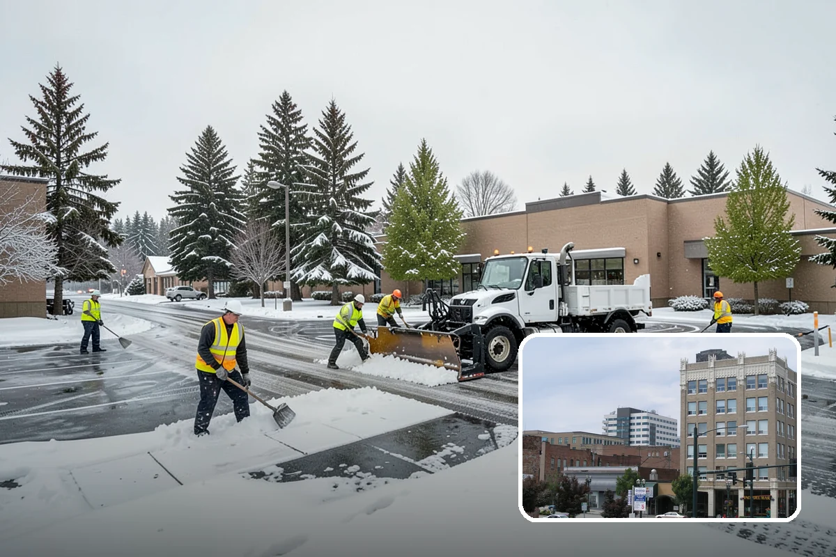 Snowmelt Flooding Cleanup in Everett, Snohomish County, WA - Rapid clearing of ponded meltwater before it refreezes into sheets