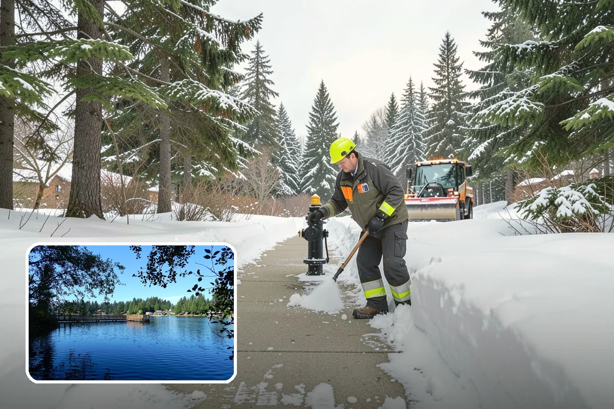 Snowmelt Flooding Cleanup in Federal Way, King County, WA - Rapid clearing of ponded meltwater before it refreezes into sheets