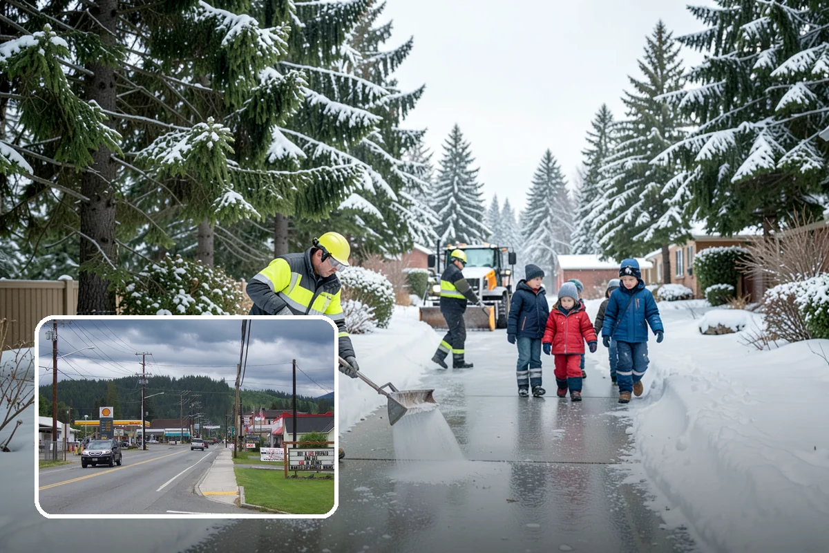 Snowmelt Flooding Cleanup in Granite Falls, Snohomish County, WA - Rapid clearing of ponded meltwater before it refreezes into sheets