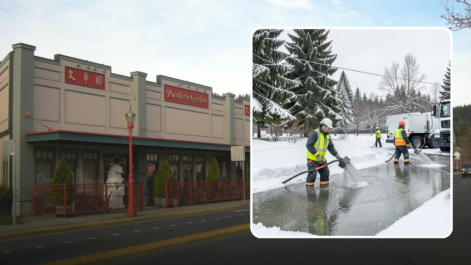 Snowmelt Flooding Cleanup in Issaquah, King County, WA - When rapid snowmelt floods your property, we clear the water and treat surfaces before the refreeze sets in.