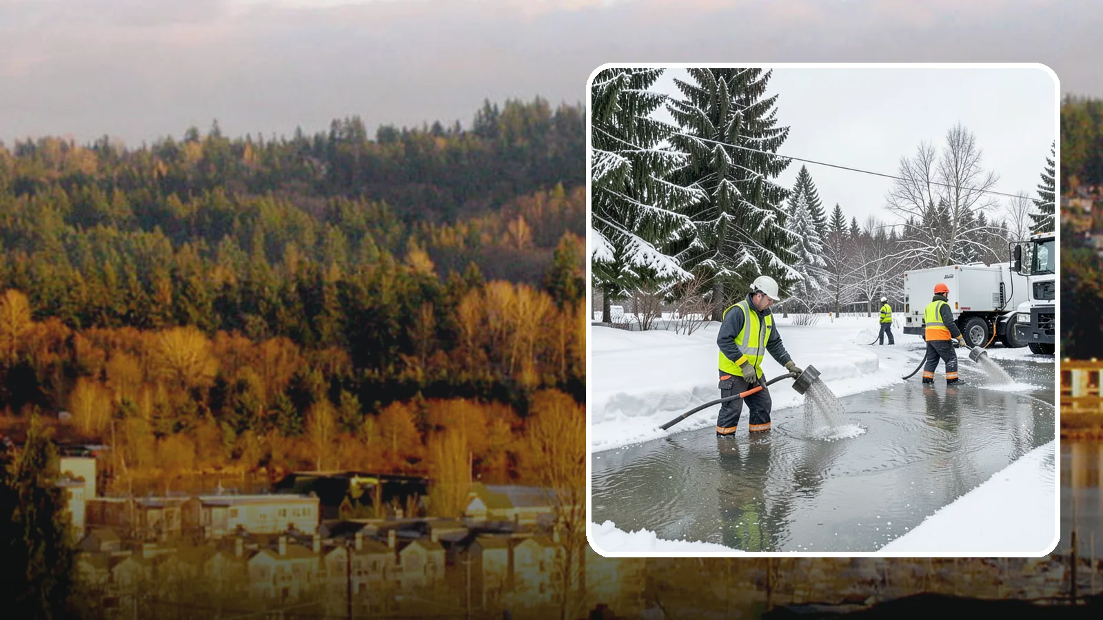 Snowmelt Flooding Cleanup in Kenmore, King County, WA - When rapid snowmelt floods your property, we clear the water and treat surfaces before the refreeze sets in.