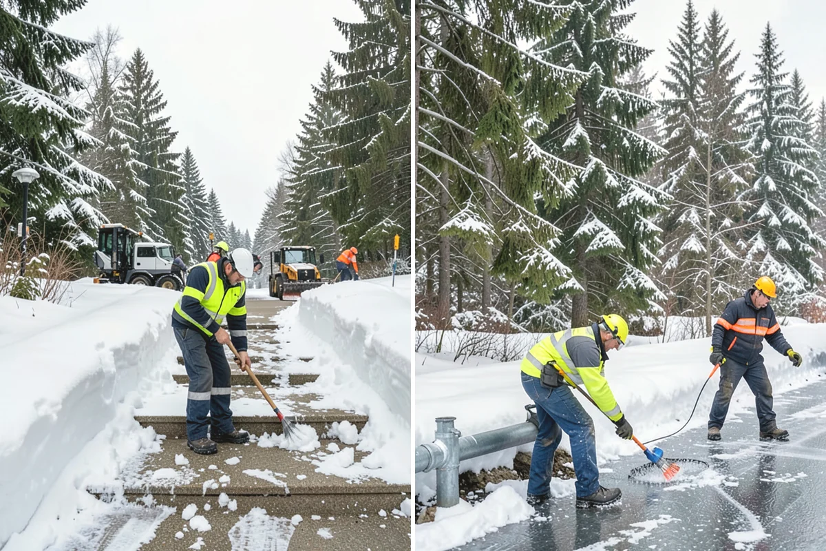 Snowmelt Flooding Cleanup in La Conner, Skagit County, WA - Identify ponding areas and locate blocked or frozen drains