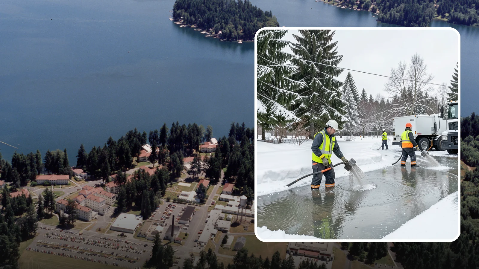 Snowmelt Flooding Cleanup in Lakewood, Pierce County, WA - When rapid snowmelt floods your property, we clear the water and treat surfaces before the refreeze sets in.