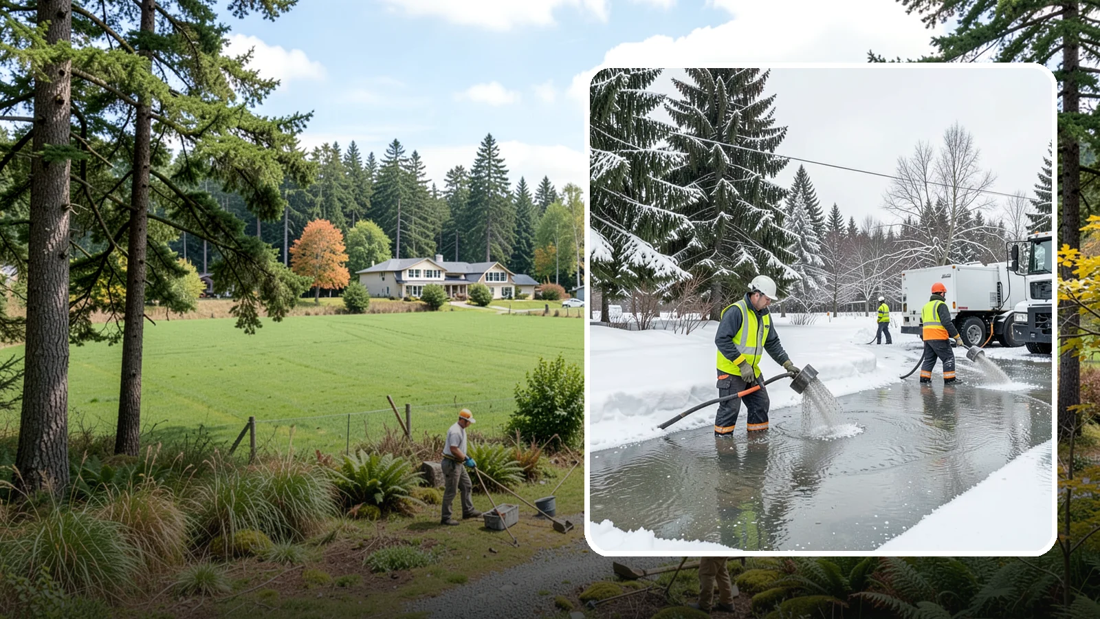 Snowmelt Flooding Cleanup in Lyman, Skagit County, WA - When rapid snowmelt floods your property, we clear the water and treat surfaces before the refreeze sets in.