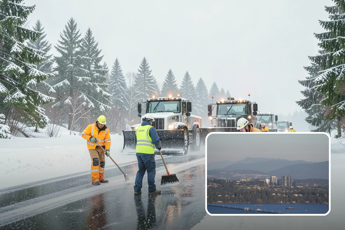 Snowmelt Flooding Cleanup in Medina, King County, WA - Rapid clearing of ponded meltwater before it refreezes into sheets