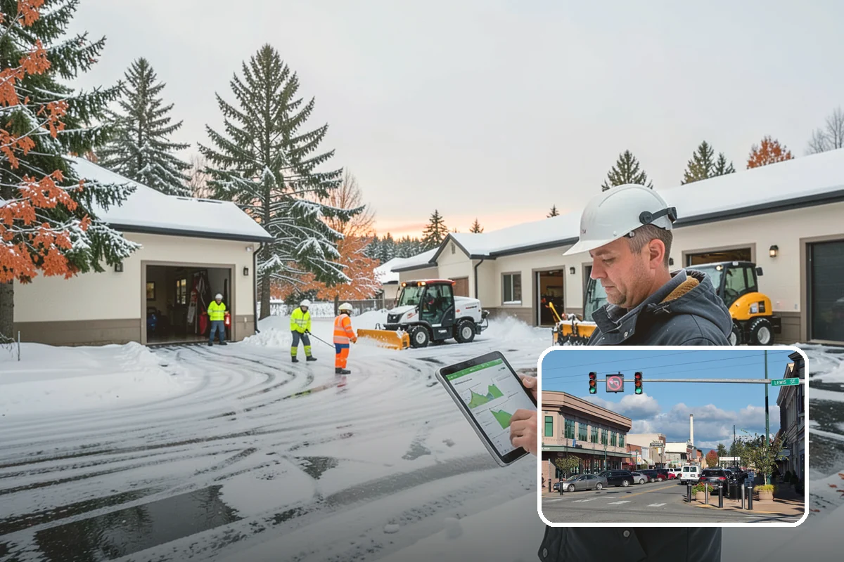 Snowmelt Flooding Cleanup in Monroe, Snohomish County, WA - Rapid clearing of ponded meltwater before it refreezes into sheets