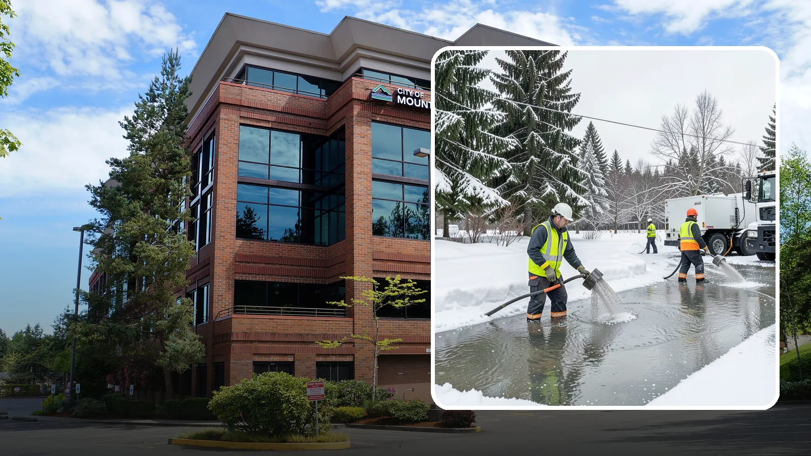 Snowmelt Flooding Cleanup in Mountlake Terrace, Snohomish County, WA - When rapid snowmelt floods your property, we clear the water and treat surfaces before the refreeze sets in.
