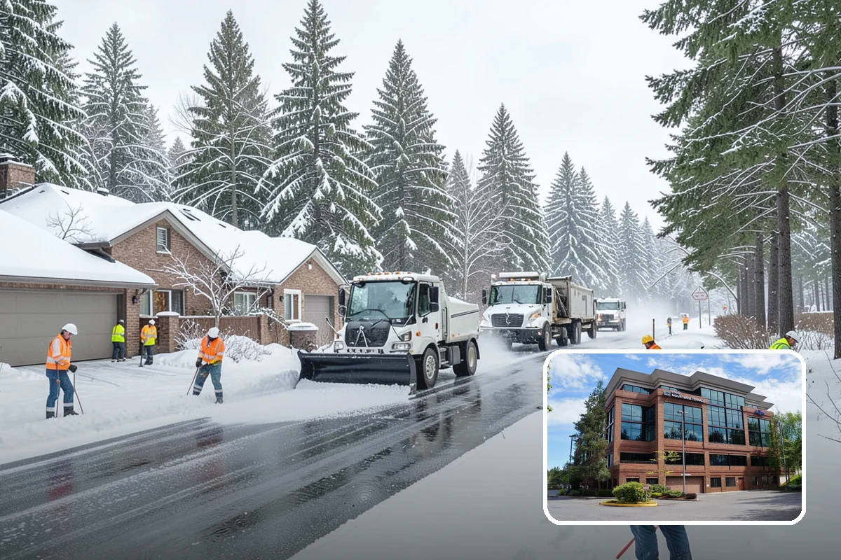 Snowmelt Flooding Cleanup in Mountlake Terrace, Snohomish County, WA - Rapid clearing of ponded meltwater before it refreezes into sheets