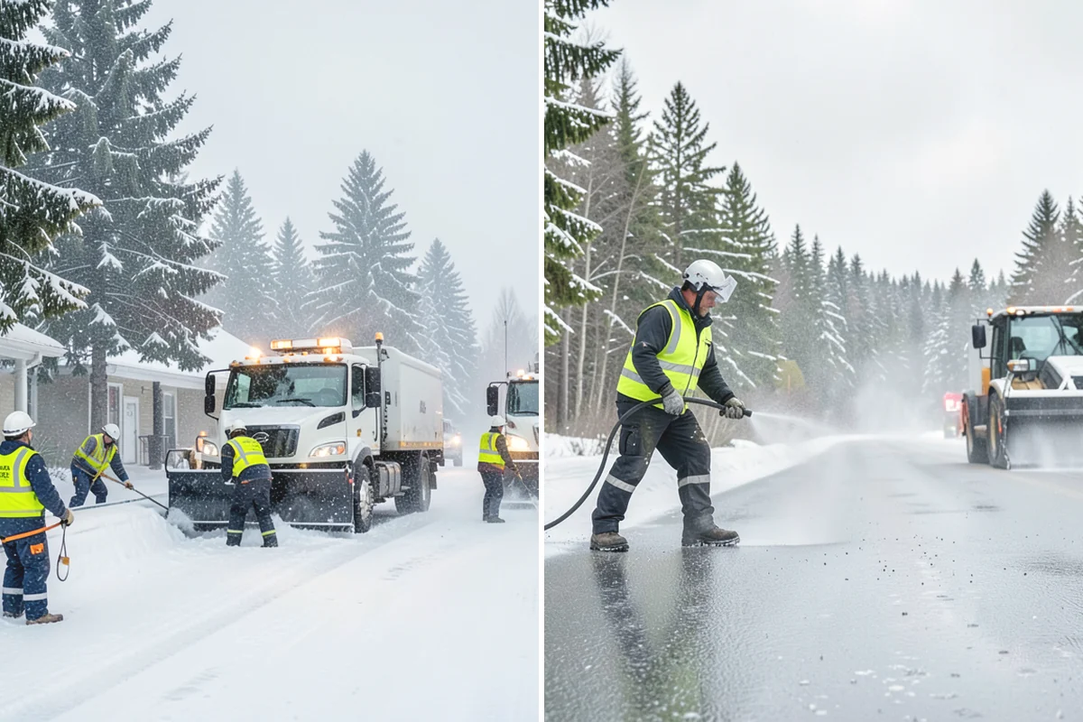 Snowmelt Flooding Cleanup in Mountlake Terrace, Snohomish County, WA - Identify ponding areas and locate blocked or frozen drains