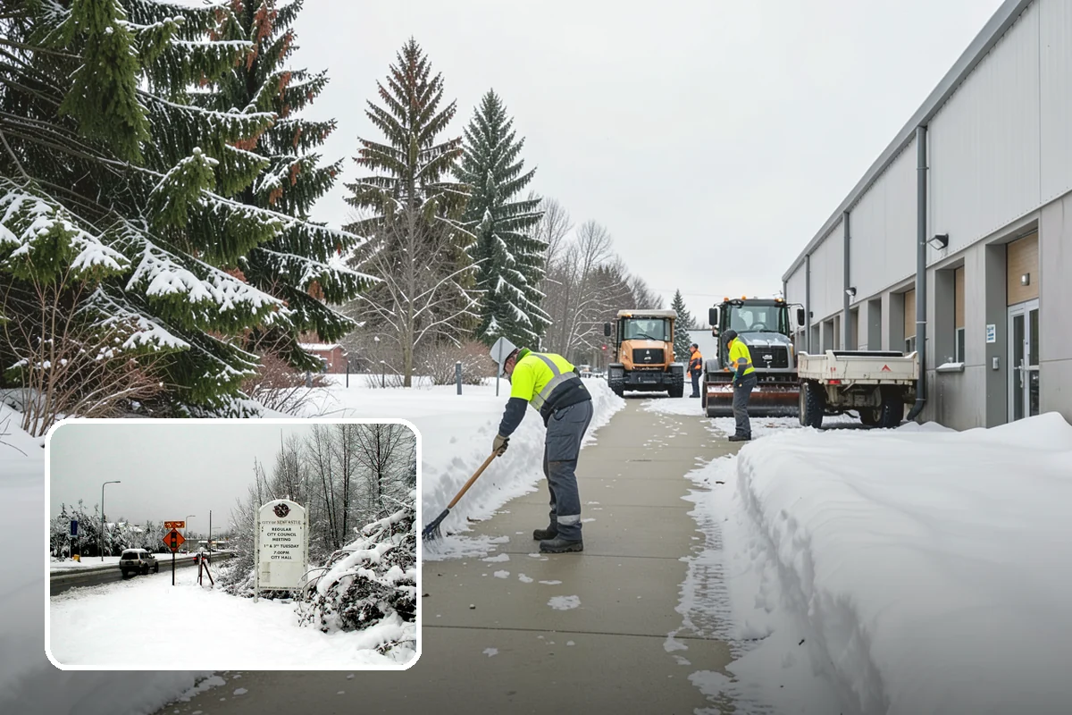 Snowmelt Flooding Cleanup in Newcastle, King County, WA - Rapid clearing of ponded meltwater before it refreezes into sheets