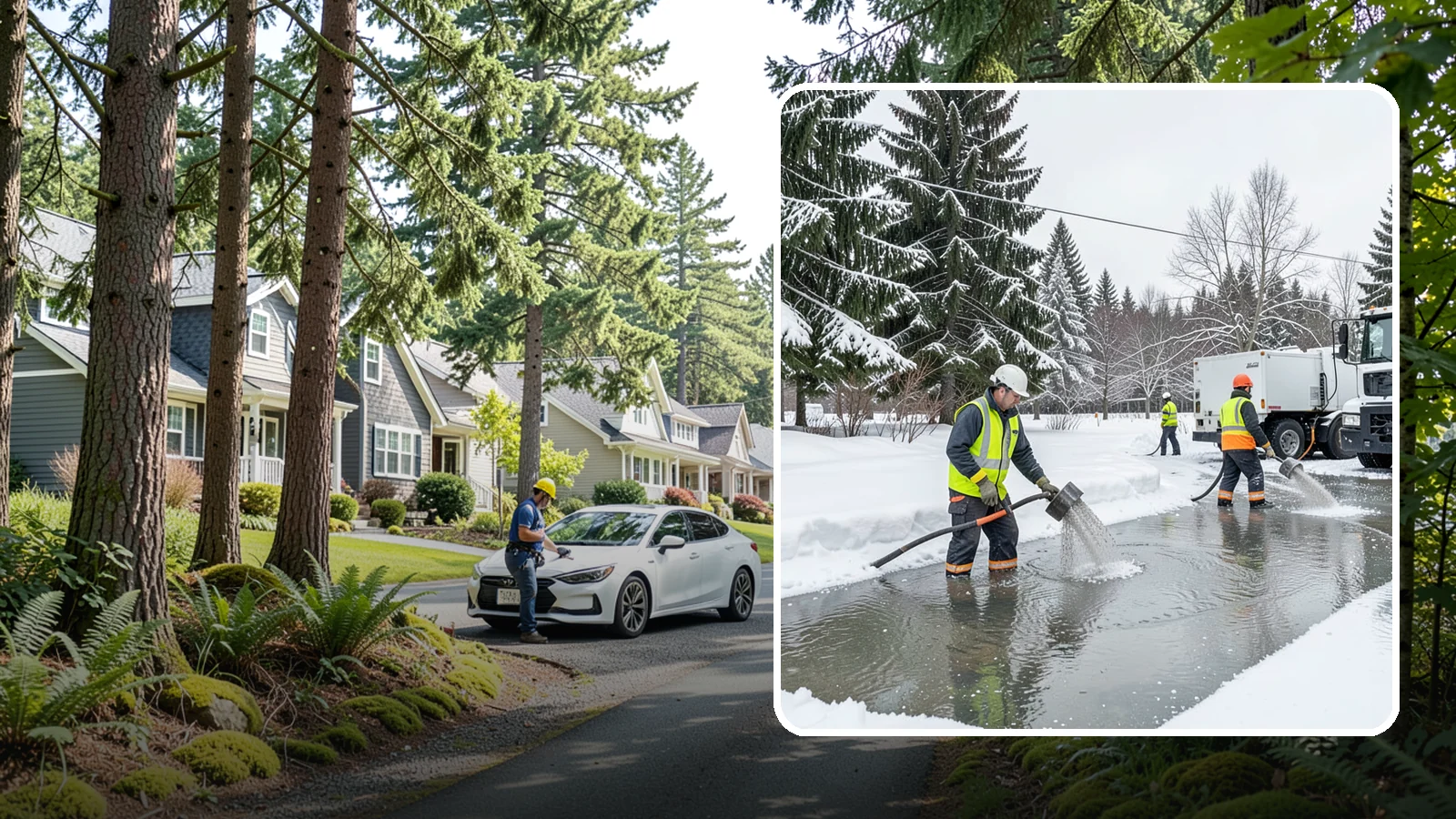 Snowmelt Flooding Cleanup in Normandy Park, King County, WA - When rapid snowmelt floods your property, we clear the water and treat surfaces before the refreeze sets in.