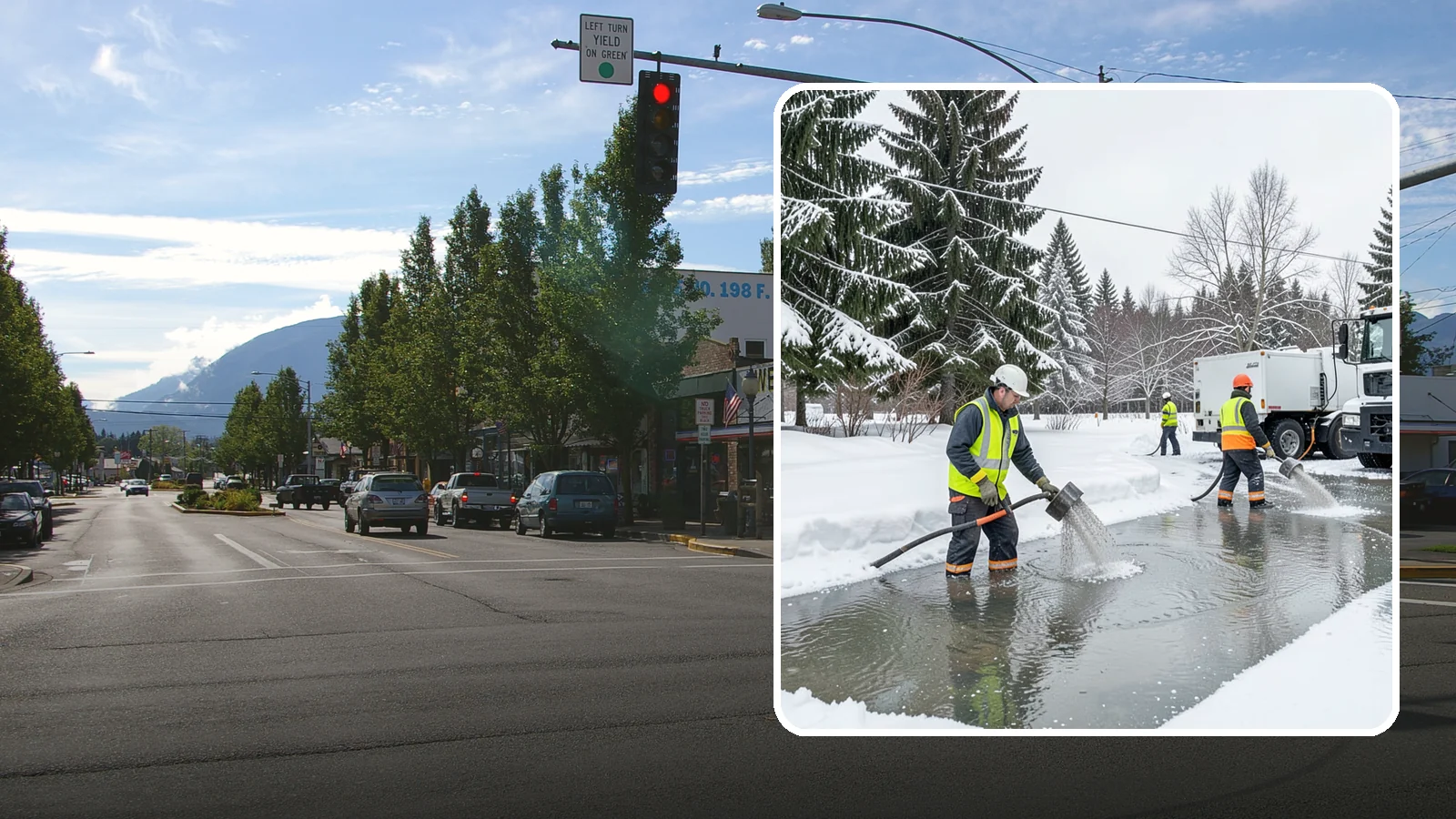 Snowmelt Flooding Cleanup in North Bend, King County, WA - When rapid snowmelt floods your property, we clear the water and treat surfaces before the refreeze sets in.